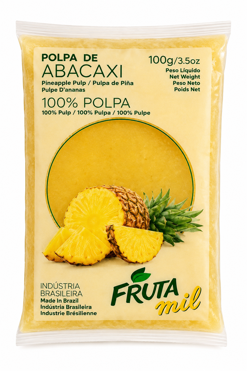 Polpa de Abacaxi Fruta Mil - 100g