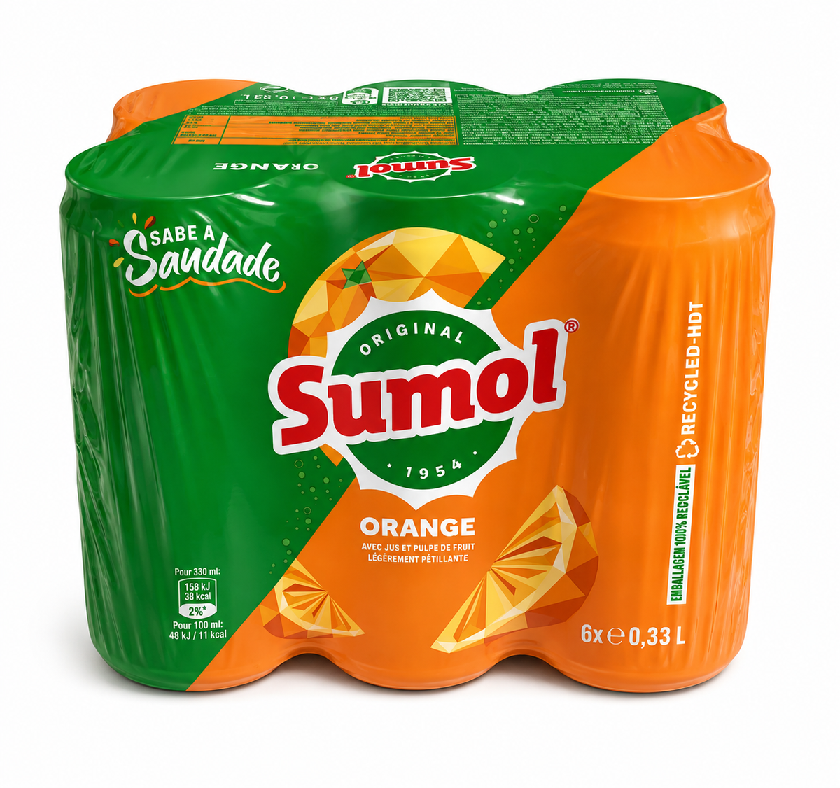 Refrigerante Sumol Laranja - Pack 6 x 330ml
